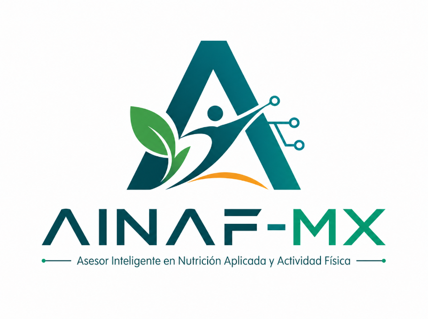Logotipo oficial de AINAF-MX, Asesor Inteligente en Nutrición Aplicada y Actividad Física